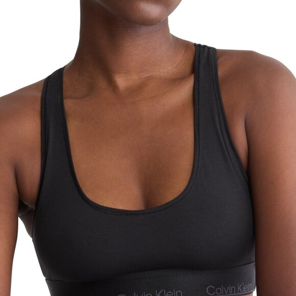 #947 Calvin Klein Women's Modern Cotton Holiday Unlined Bralette - Black - Picture 4 of 5